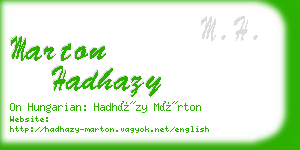 marton hadhazy business card